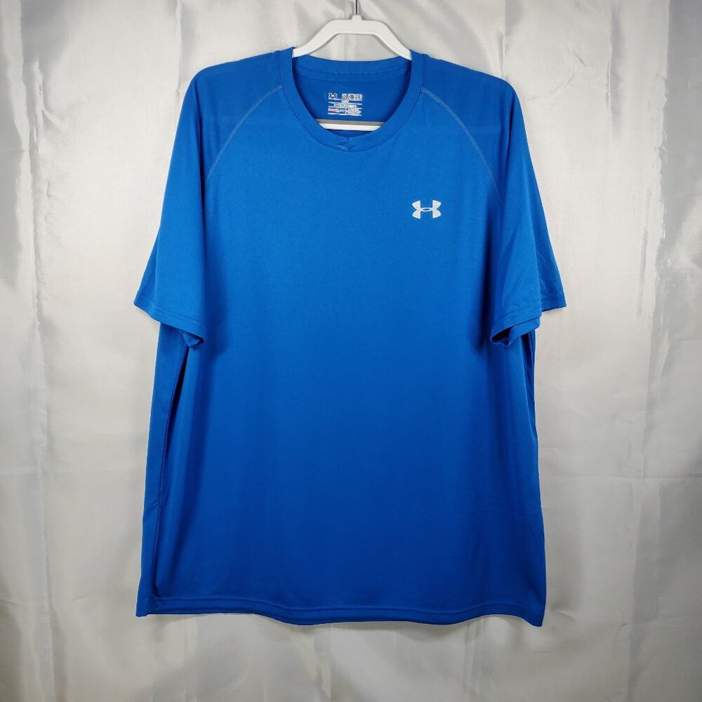 Under Armour Loose Heatgear Lightweight Activewear T-shirt Blue Men Sz 2XL